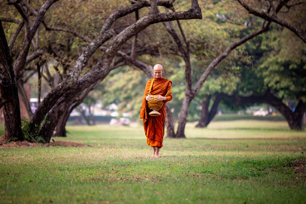 V době chůze po zemi mnich nesoucí obal - Fotografie, Obrázek