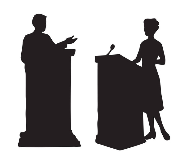 Orador en el podio. Dibujo vectorial
 - Vector, Imagen