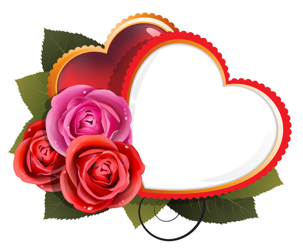 Roses and hearts. Valentine's Day card - Vector, Image