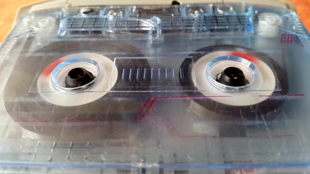 Old tape Audio Recorder reels spinning - Footage, Video