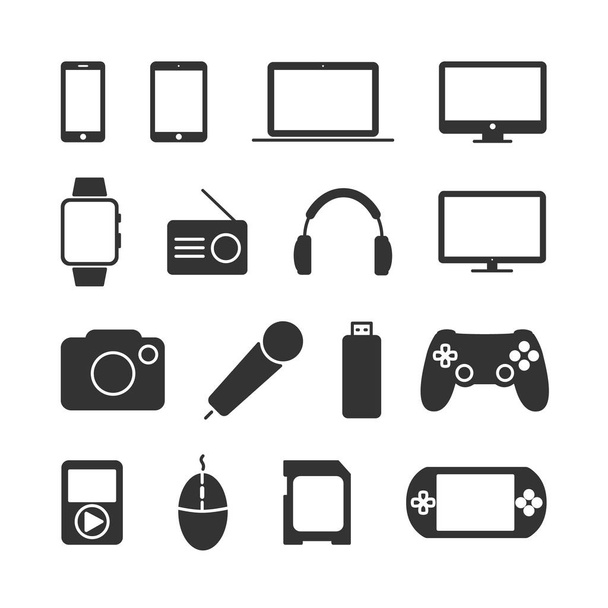 Imagen vectorial de un conjunto de iconos del dispositivo
. - Vector, Imagen