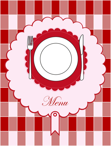 menu with the cutlery. vector illustration - Vektör, Görsel