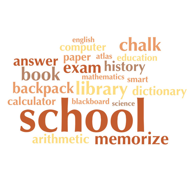 cloud of words list on the subject of school and education - Photo, Image
