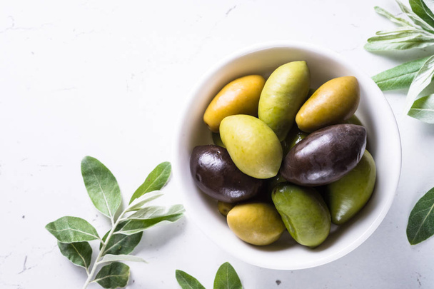Olives on white. - Photo, Image