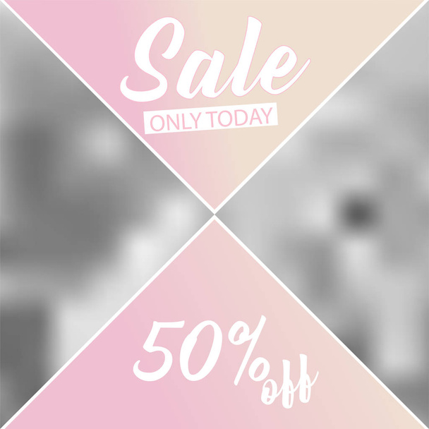 Social media banner template for your blog or business.  Cute pastel pink design - Vector, Image