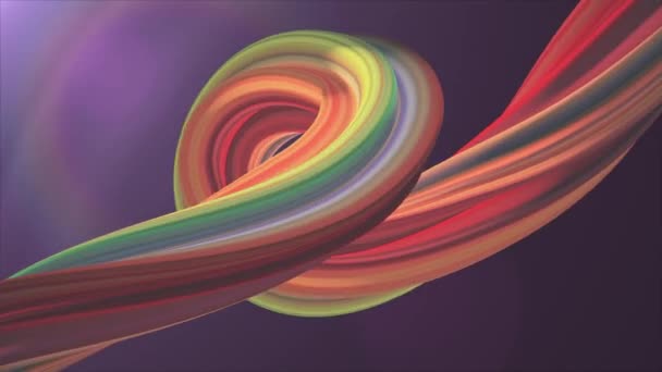 weiche Farben 3d gekrümmte Marshmallow Seil Süßigkeiten nahtlose Schleife abstrakte Form Animation Hintergrund neue Qualität universelle Bewegung dynamisch animierte bunte fröhliche Videoaufnahmen - Filmmaterial, Video