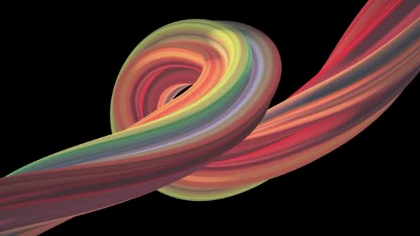 Lágy színek 3D-s görbe marshmallow kötél candy varrat nélküli hurok absztrakt forma animációs háttér új minőségi egyetemes mozgás dinamikus animált színes örömteli videofelvétel - Felvétel, videó