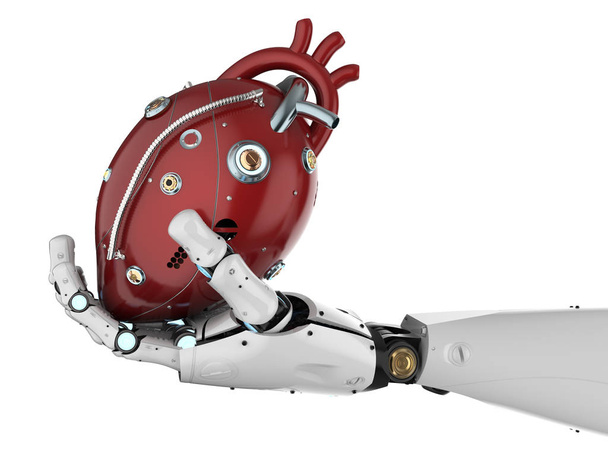 Робот держит сердце
 - Фото, изображение