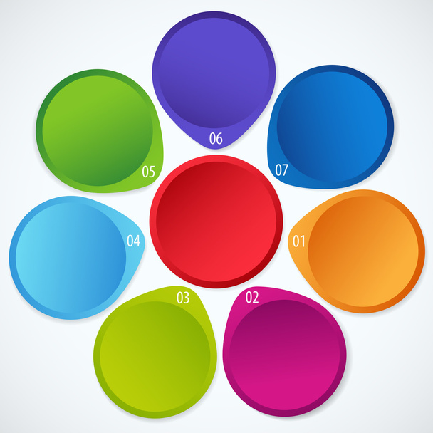 Circular colorful banners with arrow and place for your text - Vektor, kép