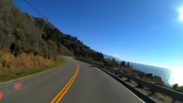 Point-of-view rijden de Pacific Coast snelweg - Video