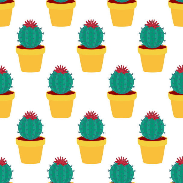 Wzór bezszwowy kaktusa - Wektor, obraz