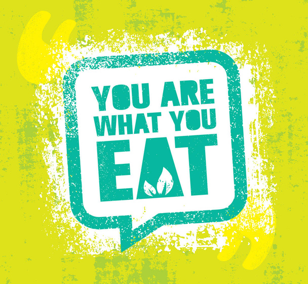 Template with motivational quote about healthy eating - ベクター画像
