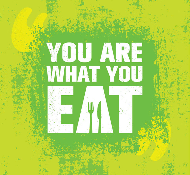 Template with motivational quote about healthy eating - ベクター画像