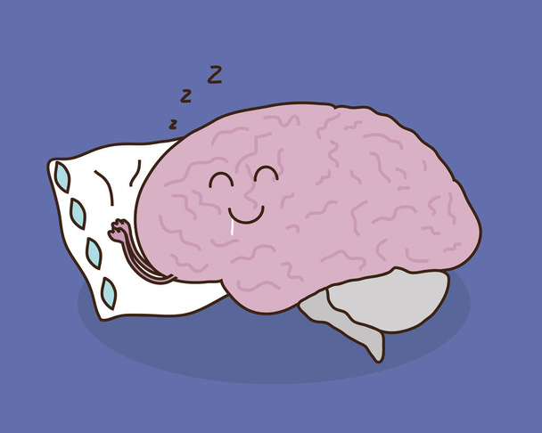 Mozek spí na polštáři - Vektor, obrázek