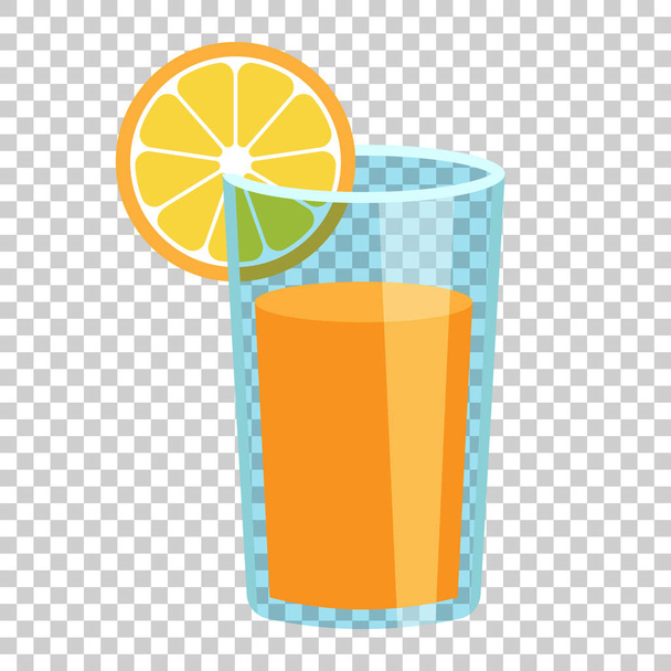Oranje vruchtensap vector pictogram in vlakke stijl. Oranje citrus pik - Vector, afbeelding