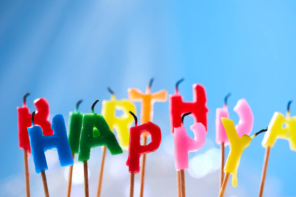 colorful birthday candles - 写真・画像