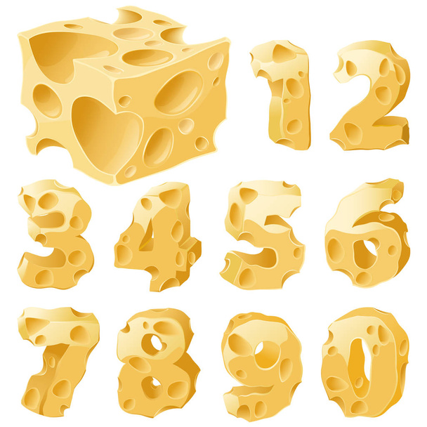 Cheese figures set. - Vector, Imagen
