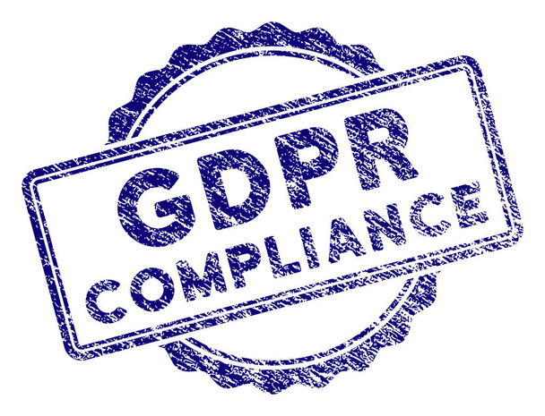 Grunge Textured GDPr Compliance Stamp Seal - Vector, Image