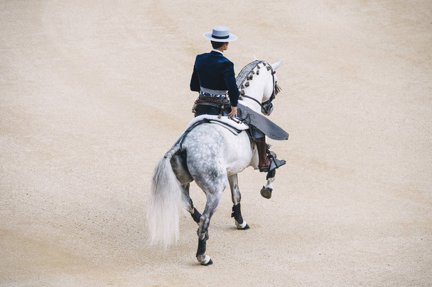 Corrida. Matador y caballo Luchando en una típica corrida de toros española
 - Foto, Imagen