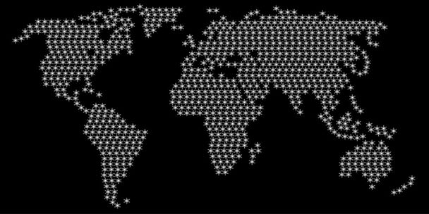 Gepunkteter Weltkarten-Globus aus Sternformen. Vektor Folge 10. - Vektor, Bild