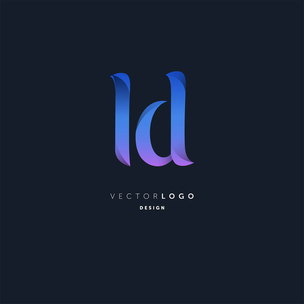 Letters logo Ld, template for business card  - Vettoriali, immagini