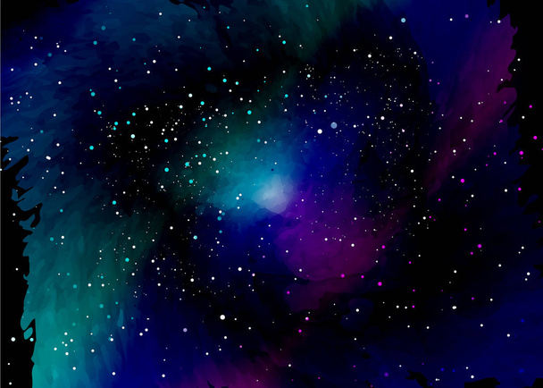 Hvězdné pole v prostoru a mlhoviny. Abstraktní pozadí vesmíru a zahlcení plynu. Spirální galaxie prostor s černými dírami. Vektor mlhovina, pro použití s projekty v oblasti vědy, výzkumu a vzdělání. Vektorové ilustrace pro svůj design, umělecká díla - Vektor, obrázek