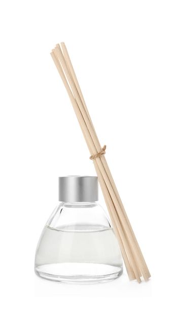 Aromatic reed freshener on white background - Fotó, kép