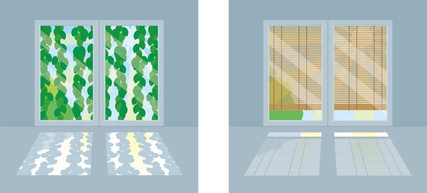 窓から入る太陽の熱を遮断するためのツール - ベクター画像