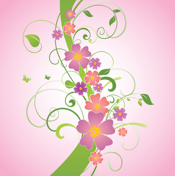 Bordure florale printanière
 - Vecteur, image
