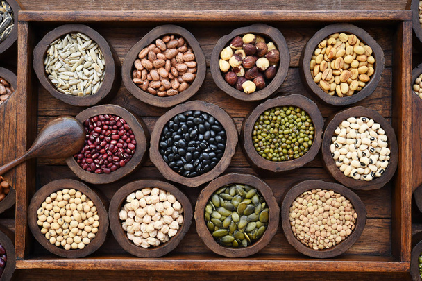collection of different legumes for background - Photo, Image