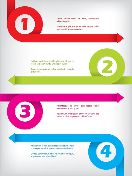 Curling kleur pijl infographic ontwerp - Vector, afbeelding