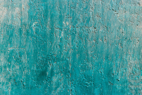 Weathered blue, green painted wall background, partially faded - Фото, зображення