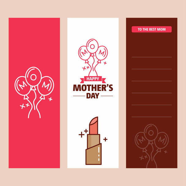 Happy mothers day decorative greeting cards with lettering, vector, illustration - Vektor, obrázek