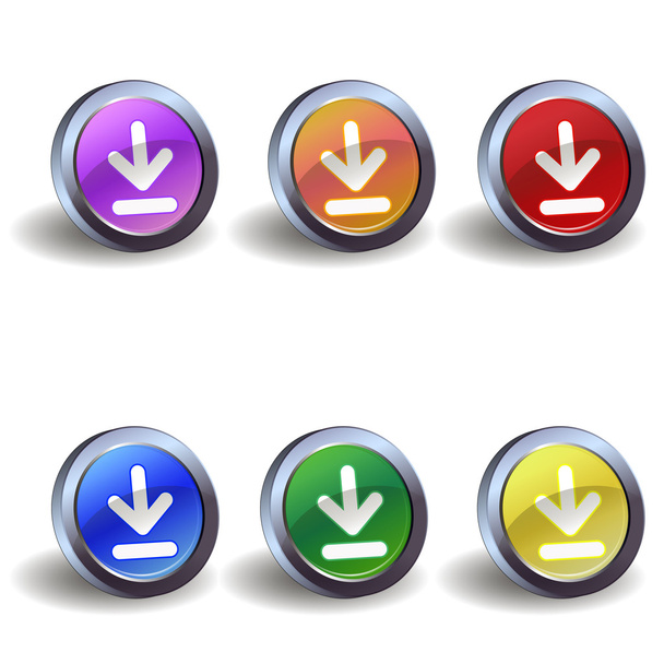 Download icon buttons - Wektor, obraz