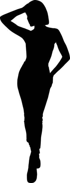 Black girl silhouette girl on a white background. - Vector, Image