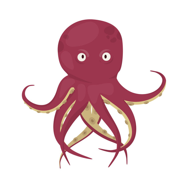 Octopus lonkerot vektori meri eläin eristetty valkoisella taustalla kalmari merivesi äyriäiset valtameri kala vektori kuva
. - Vektori, kuva