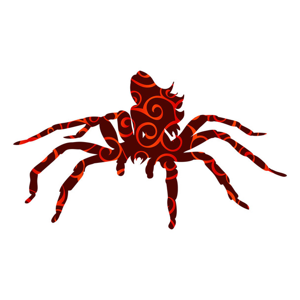 Arachne spider monster woman pattern silhouette ancient mytholog - Vettoriali, immagini