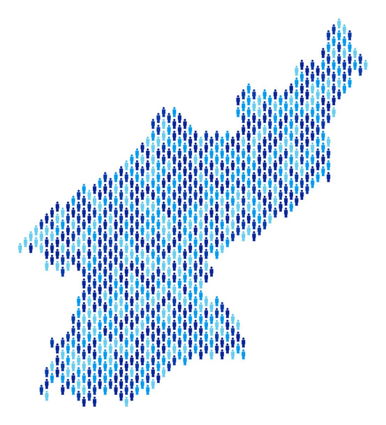 Severní Korea mapa populace lidí - Vektor, obrázek