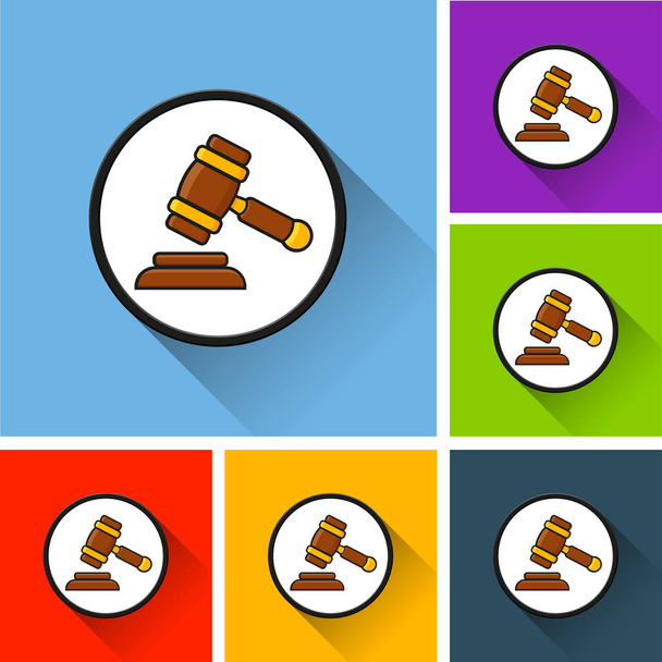 judgment icons with long shadow - Vector, Image
