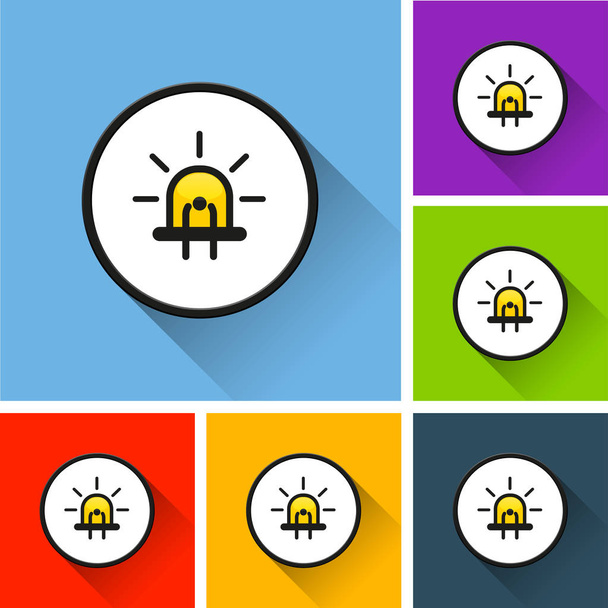 diode icons with long shadow - Vector, Imagen