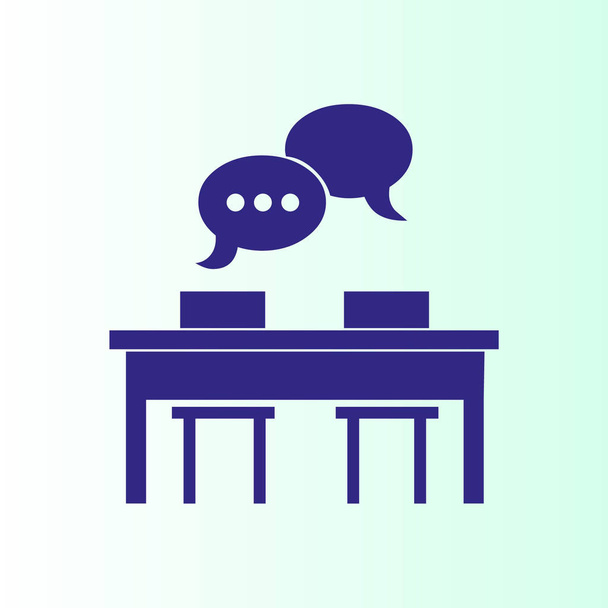 Meeting at the table vector web icon - Vector, Image