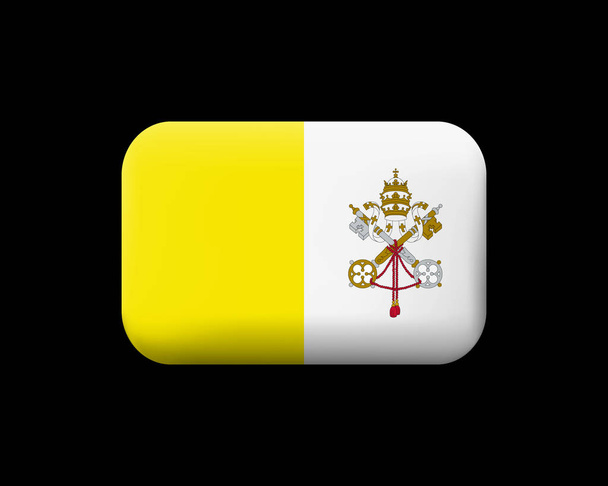 Vatikán zászlaja. Gyékényel borított vektor ikon és a gomb. Téglalap alakú - Vektor, kép