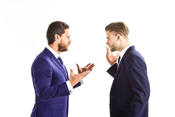 Men in suit, business men talking business with expression - Foto, Imagen
