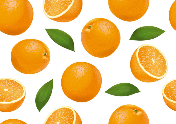 Oranges seamless background. Detailed illustration - Photo, Image