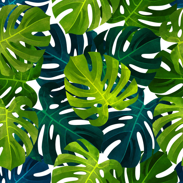 Тропічний безшовний візерунок з листя монстрів. Модна ілюстрація рослин
. - Фото, зображення