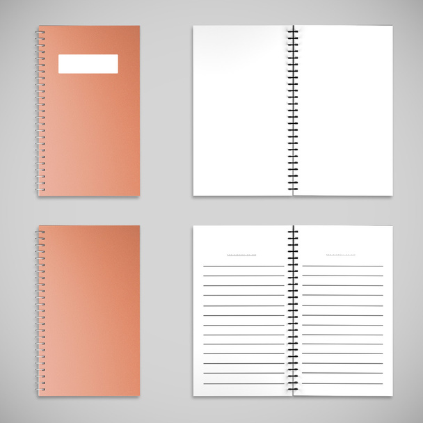 Orange satin color Cover Note Book and blank paper - Photo, Image