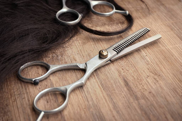 Barber scissors hair cutting - Photo, Image