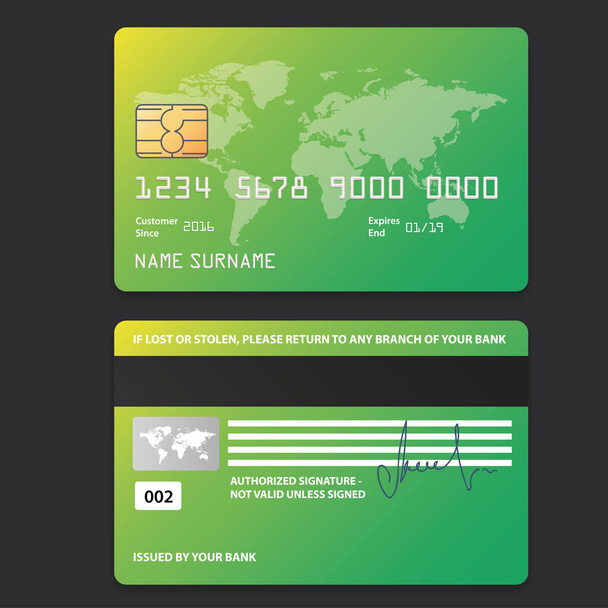 банківська візитна пластикова картка та оплата
 - Вектор, зображення