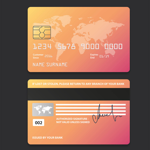 Banki hitel műanyag kártya és a fizetési - Vektor, kép