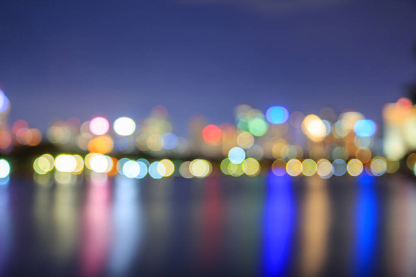 Blur of bokeh city reflection for background - Photo, Image